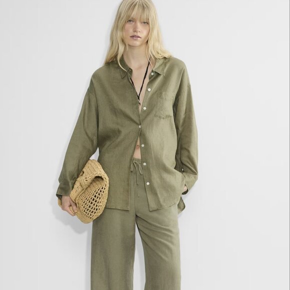 NWT Aritzia Wilfred Relaxed Linen Shirt - Picture 1 of 2